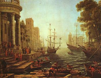 尅勞德 洛朗 Port Scene with the Embarkation of St Ursula